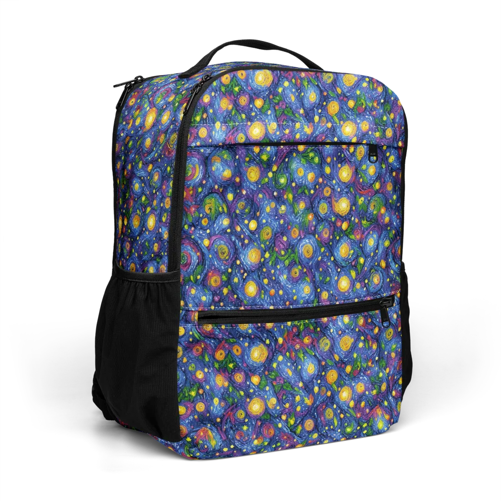Cobalt Star Garden on Utility Backpack — Right Front