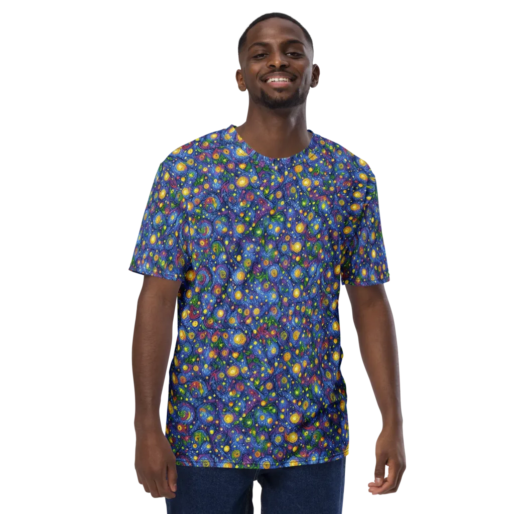 Cobalt Star Garden on Men's Crew Neck T-Shirt — Front