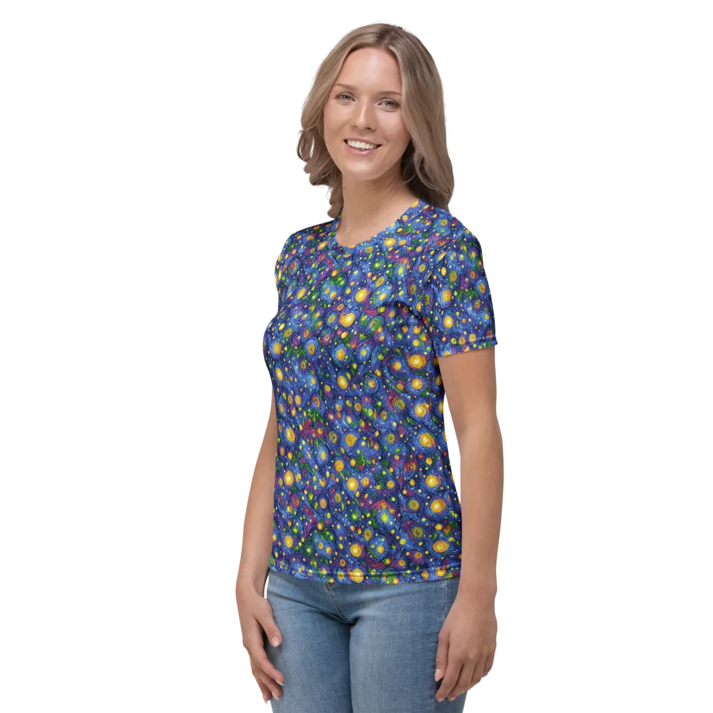 Cobalt Star Garden on Women's Crew Neck T-Shirt — Left