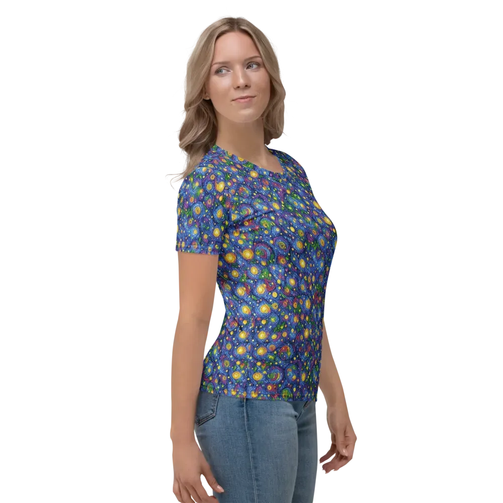 Cobalt Star Garden on Women's Crew Neck T-Shirt — Right