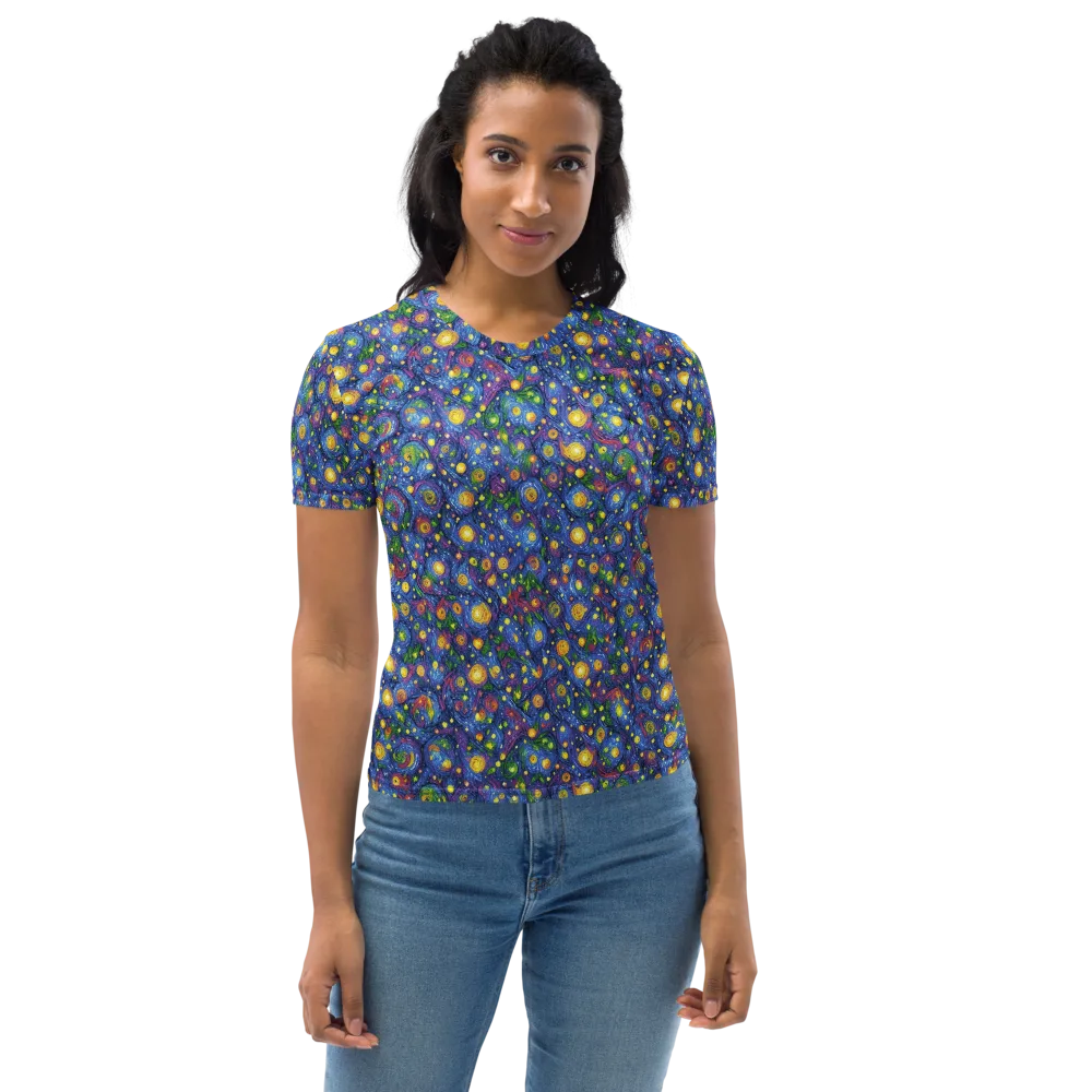 Cobalt Star Garden on Women's Crew Neck T-Shirt — Front