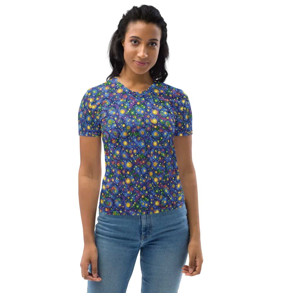 Cobalt Star Garden on Women's Crew Neck T-Shirt — Front