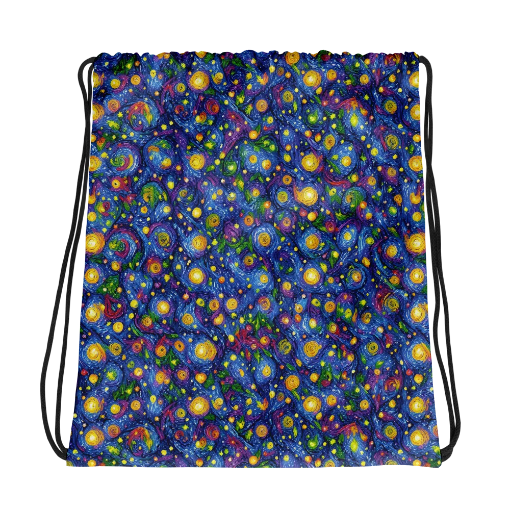 Cobalt Star Garden on Drawstring Bag — Photo