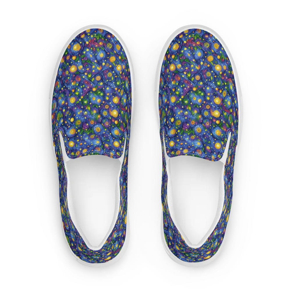 Cobalt Star Garden on Women's Slip-On Canvas Shoes — Front