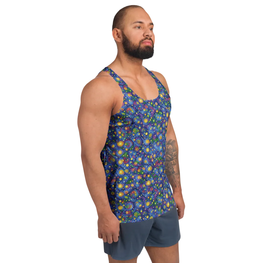 Cobalt Star Garden on Men's Tank Top — Right Front