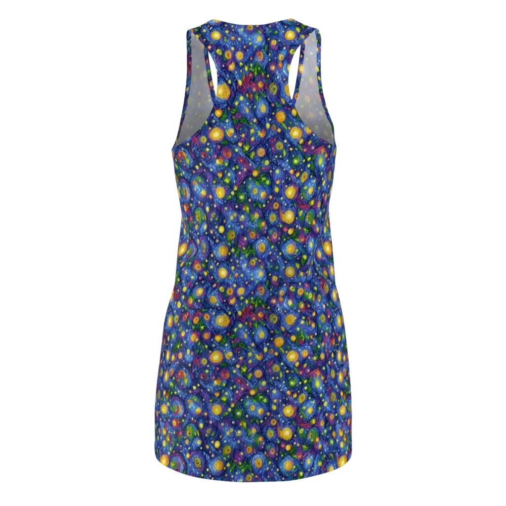 Cobalt Star Garden on Racerback Dress — Back