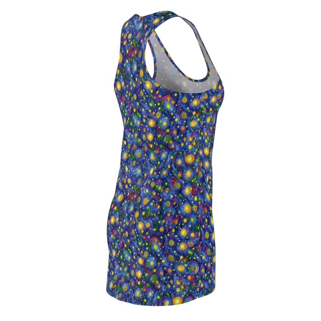 Cobalt Star Garden on Racerback Dress — Back Side