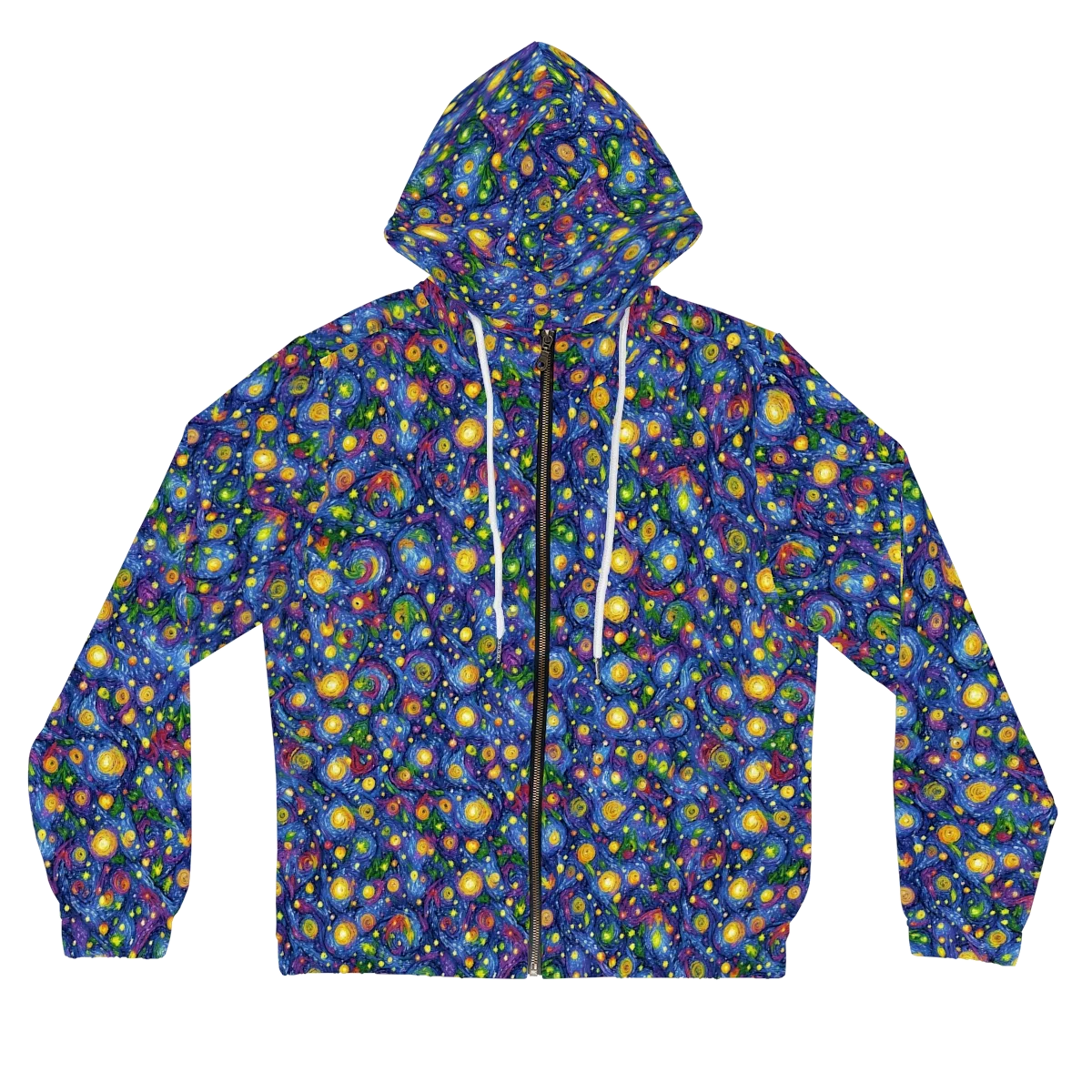 Cobalt Star Garden on Women's Full-Zip Hoodie — Front