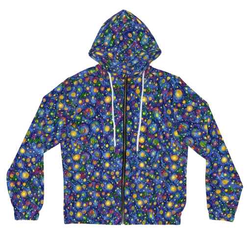 Cobalt Star Garden on a Women's Full-Zip Hoodie