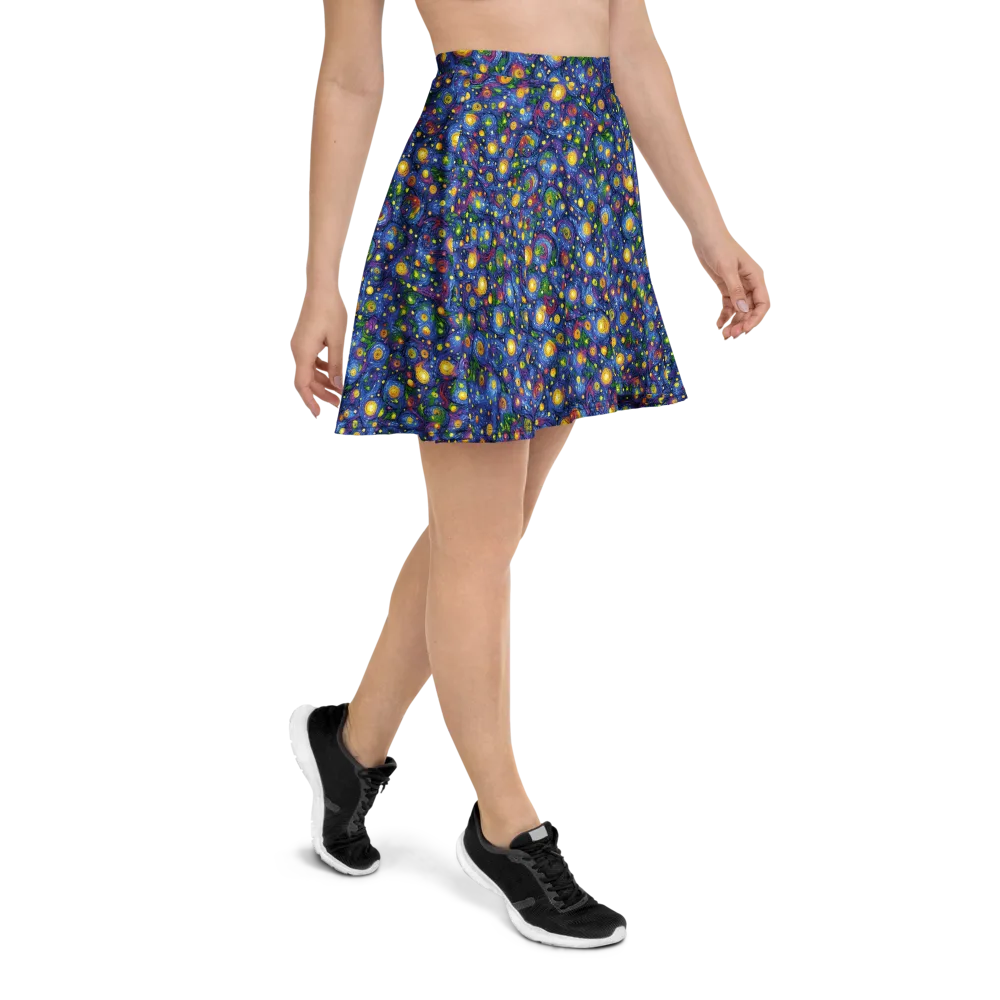 Cobalt Star Garden on Skater Skirt — Right
