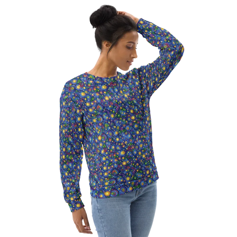 Cobalt Star Garden on Sweatshirt — Right Front