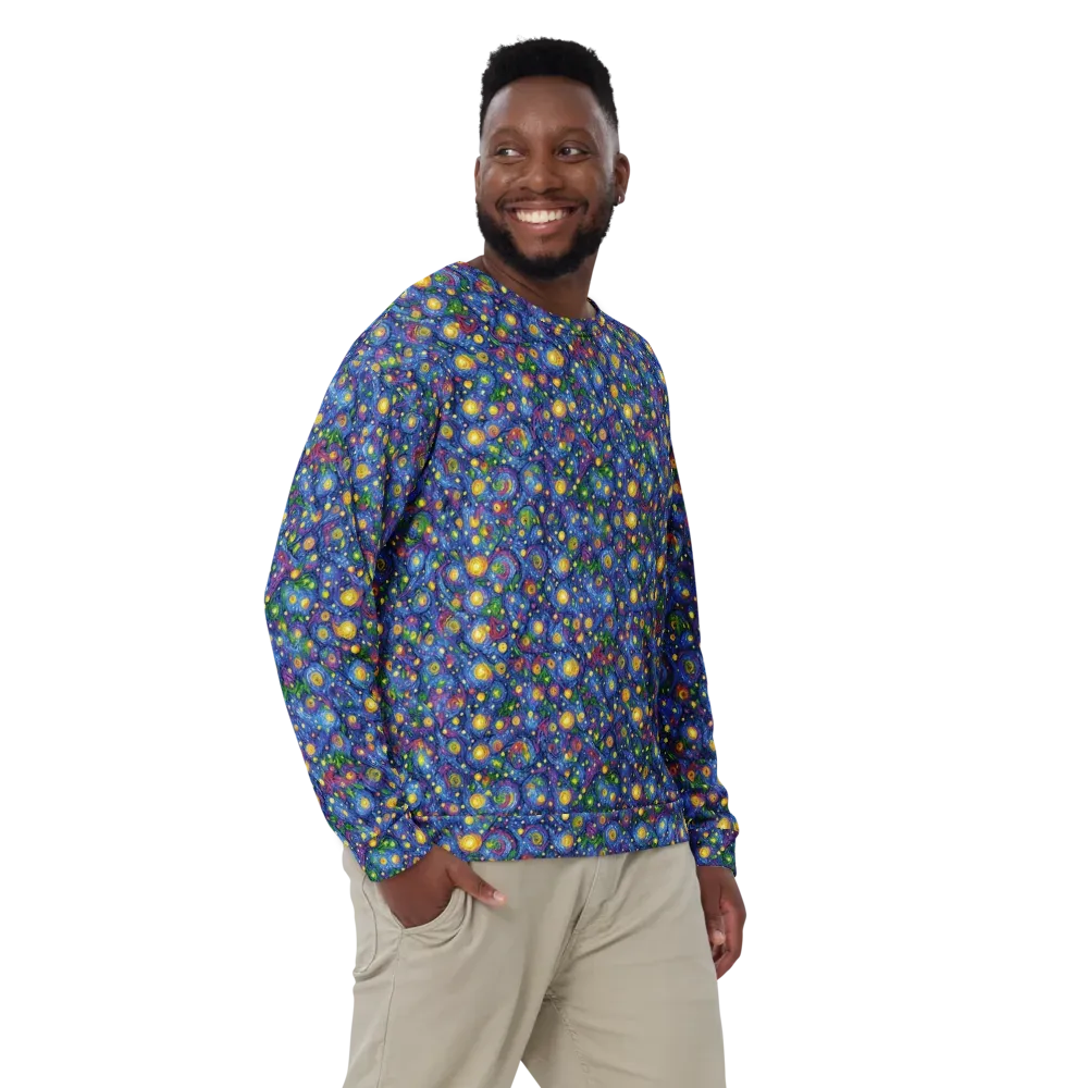 Cobalt Star Garden on Sweatshirt — Front