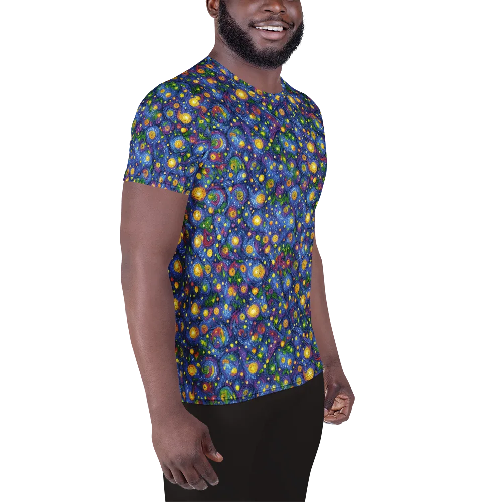 Cobalt Star Garden on Men's Athletic T-Shirt — Right