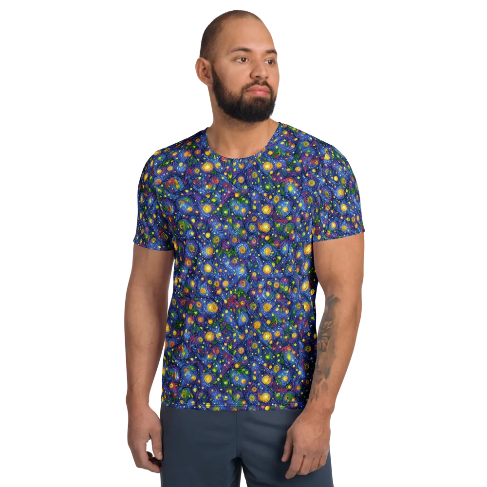 Cobalt Star Garden on Men's Athletic T-Shirt — Front
