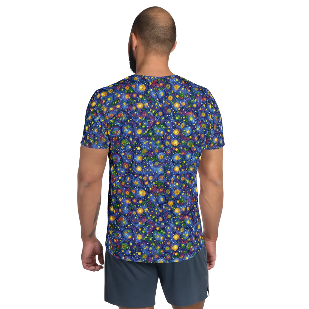 Cobalt Star Garden on Men's Athletic T-Shirt — Back