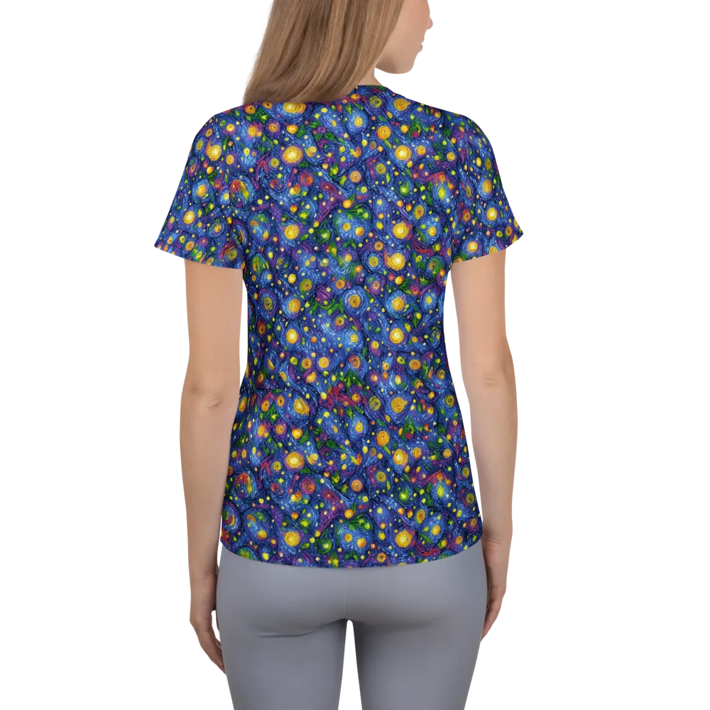 Cobalt Star Garden on Women's Athletic T-Shirt — Back