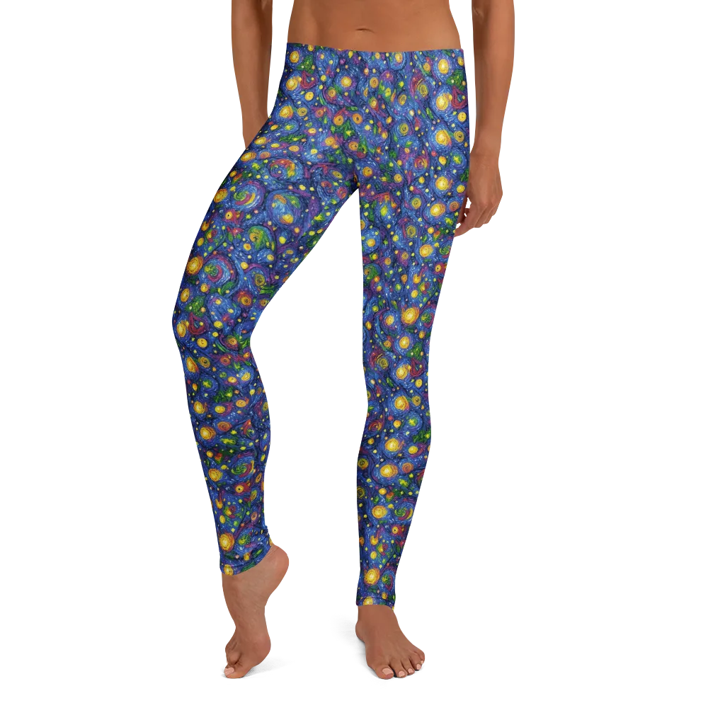 Cobalt Star Garden on Leggings — Front
