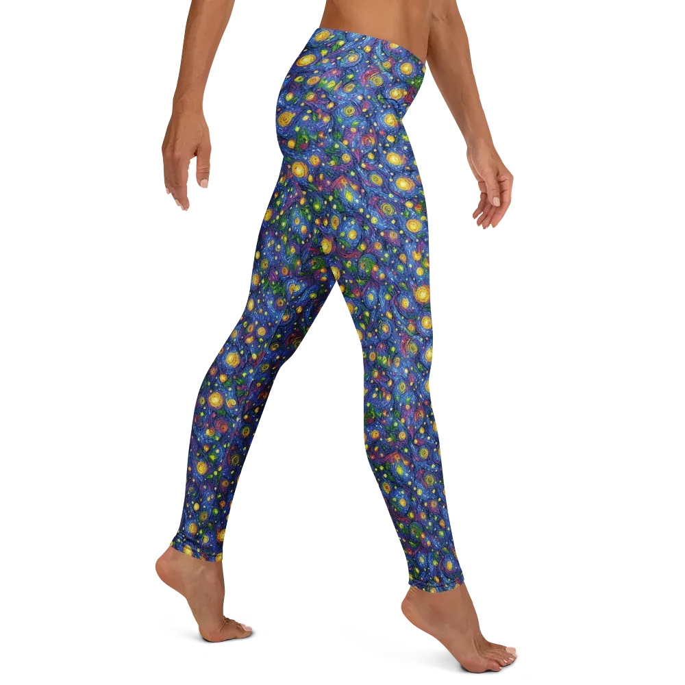 Cobalt Star Garden on Leggings — Right