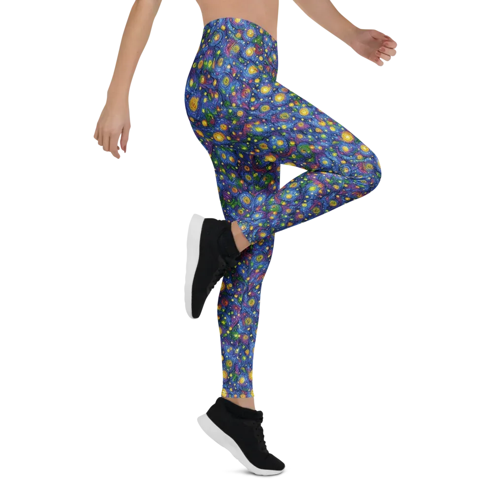 Cobalt Star Garden on Leggings — Right