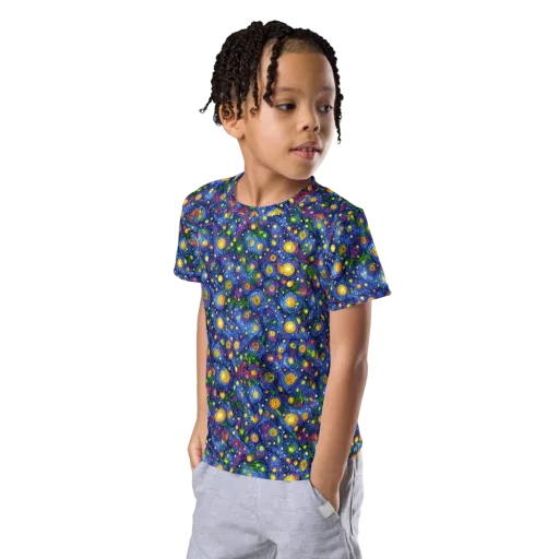 Cobalt Star Garden on a Kids Crew Neck T-Shirt
