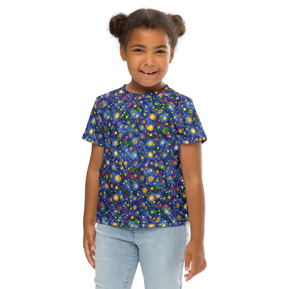 Cobalt Star Garden on Kids Crew Neck T-Shirt — Front