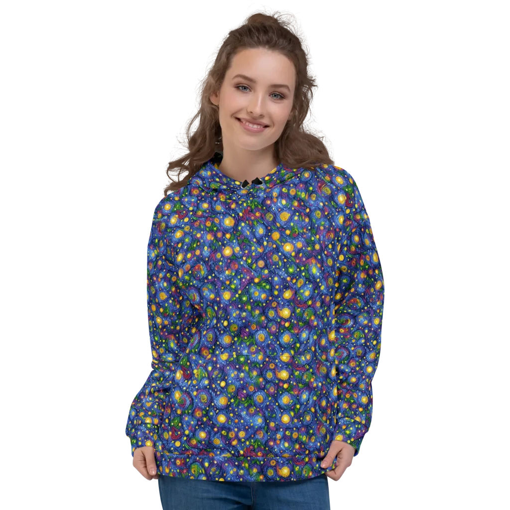 Cobalt Star Garden on Hoodie — Front