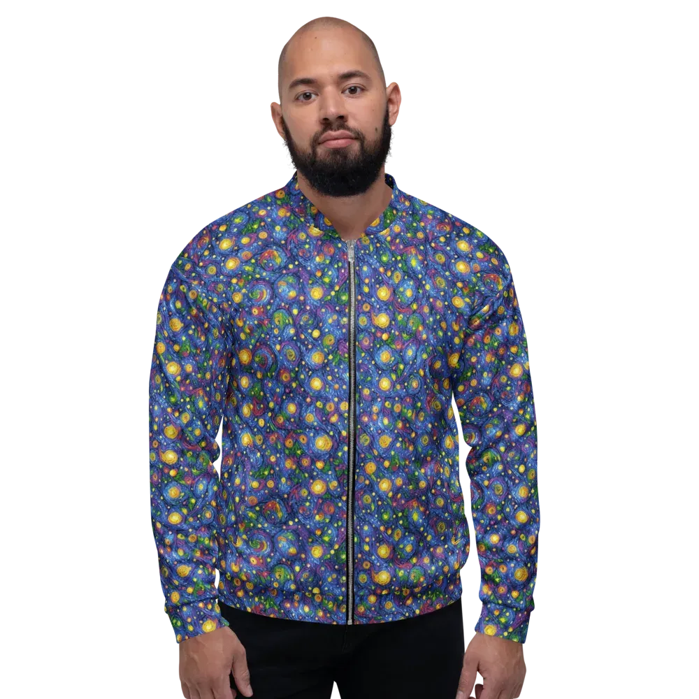 Cobalt Star Garden on Bomber Jacket — Front
