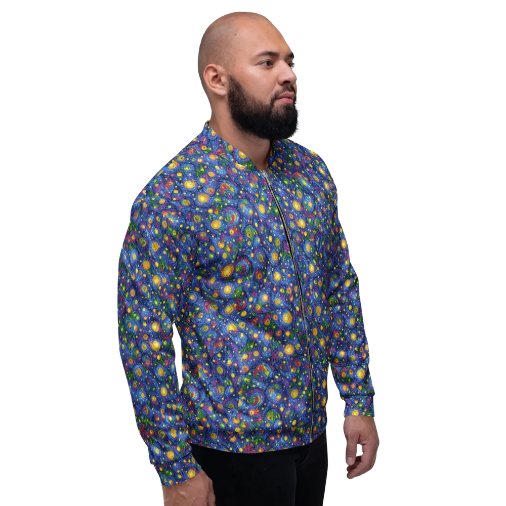 Cobalt Star Garden on Bomber Jacket — Right