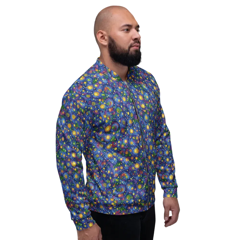 Cobalt Star Garden on Bomber Jacket — Right