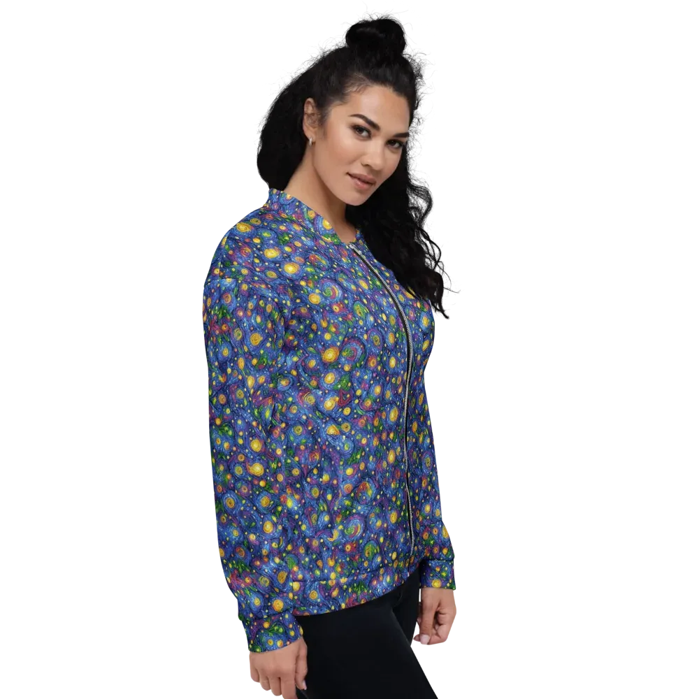Cobalt Star Garden on Bomber Jacket — Right