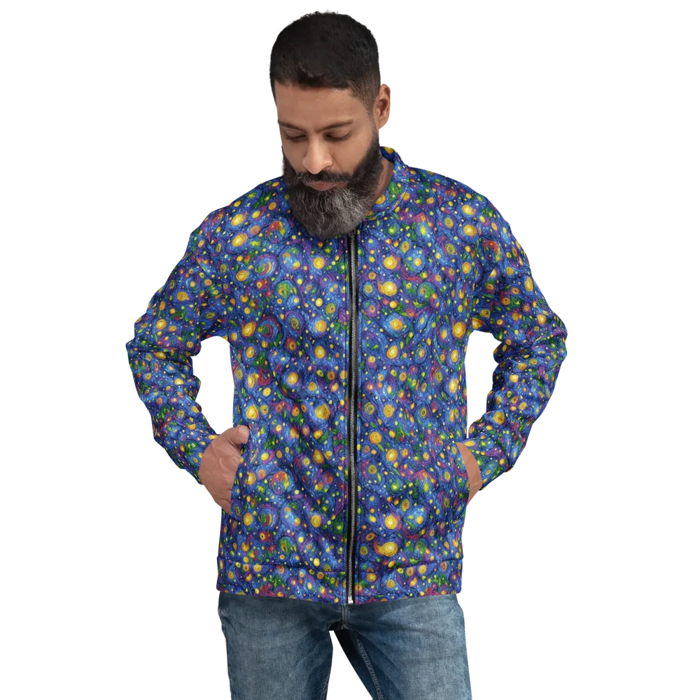 Cobalt Star Garden on Bomber Jacket — Front