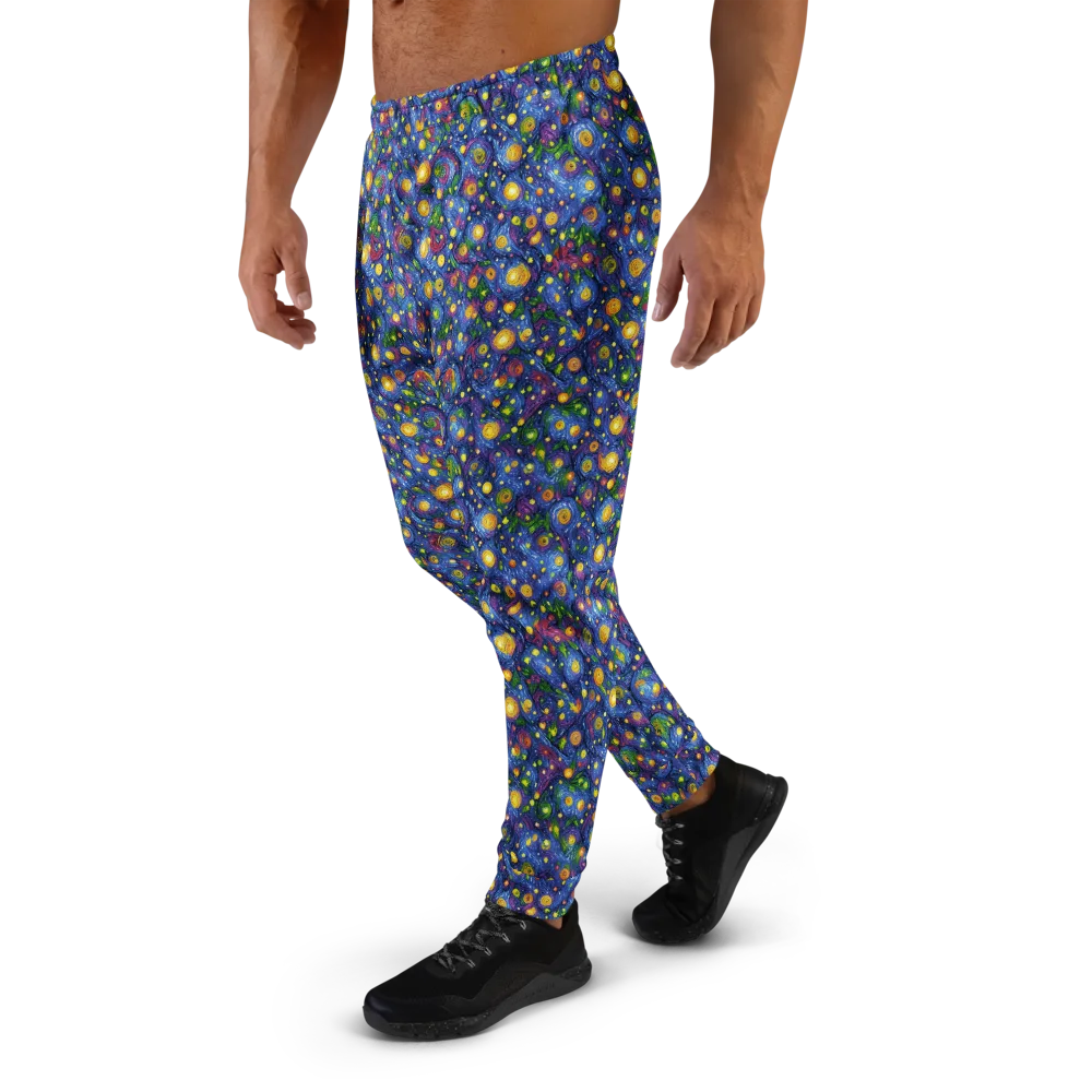 Cobalt Star Garden on Men's Joggers — Left