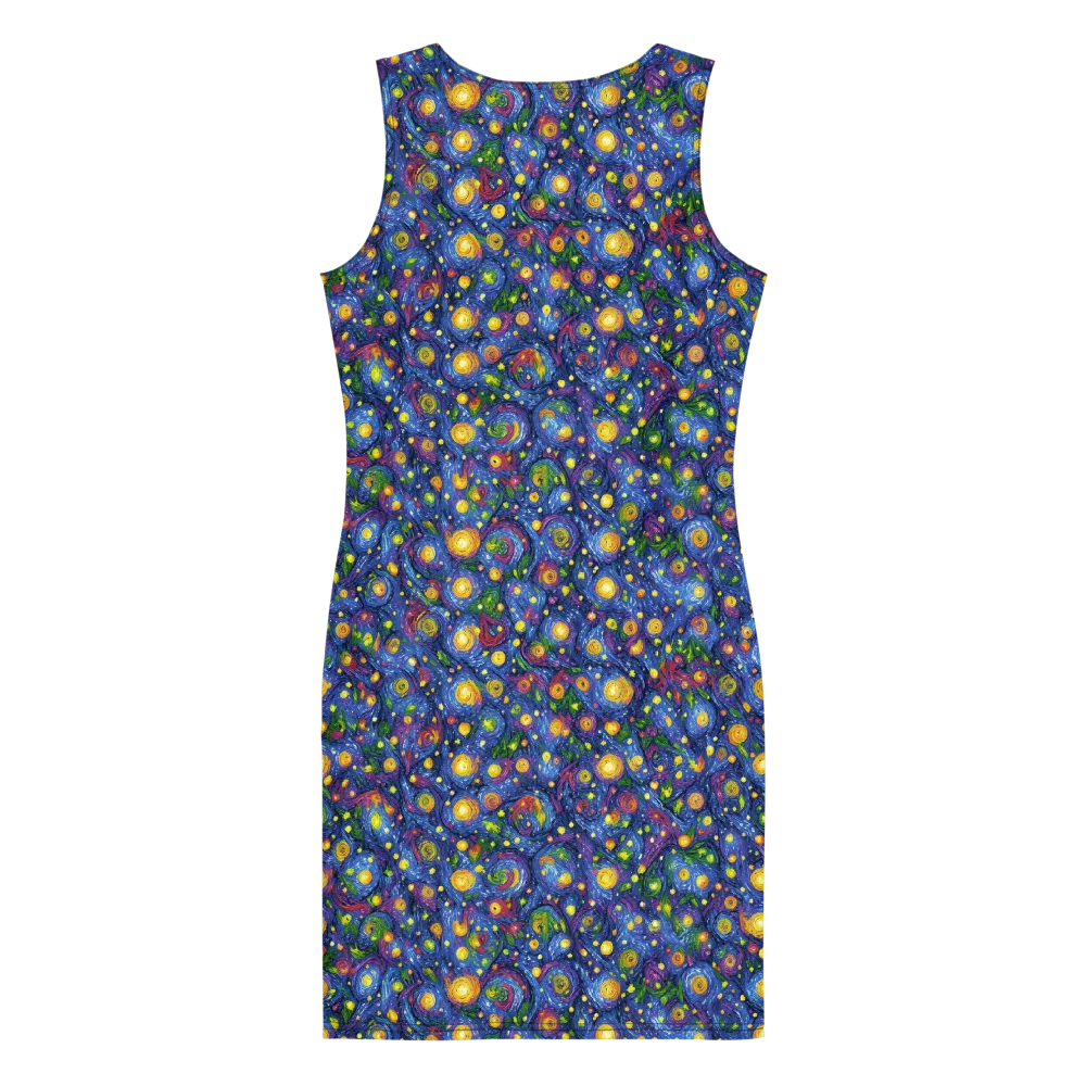 Cobalt Star Garden on Bodycon Dress — Back