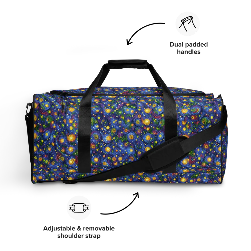 Cobalt Star Garden on Duffle Bag — Front