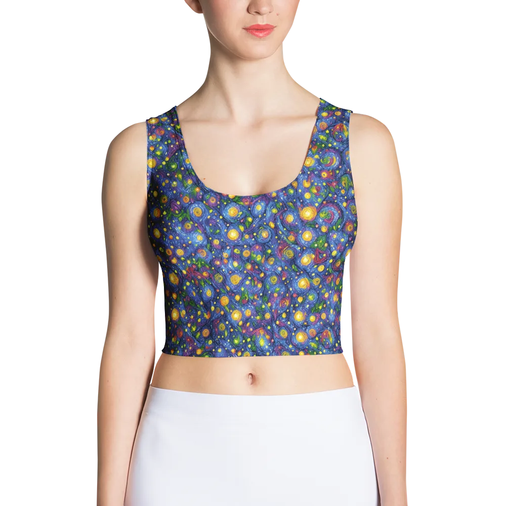 Cobalt Star Garden on Crop Top — Front