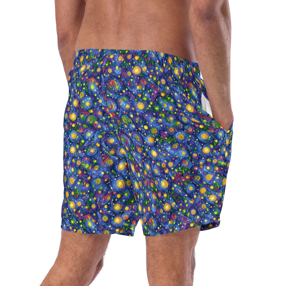 Cobalt Star Garden on Swim Trunks — Right Back