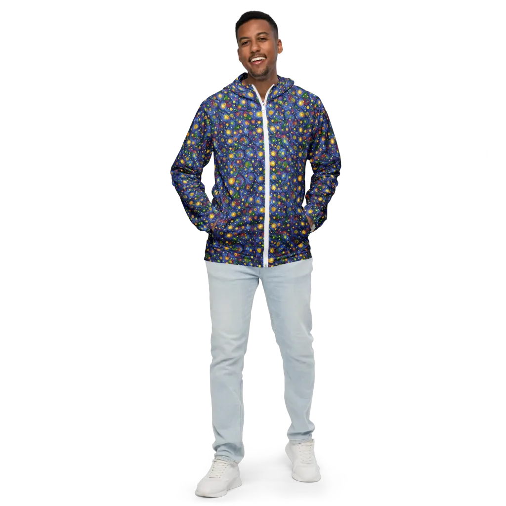 Cobalt Star Garden on Men's Windbreaker — Front