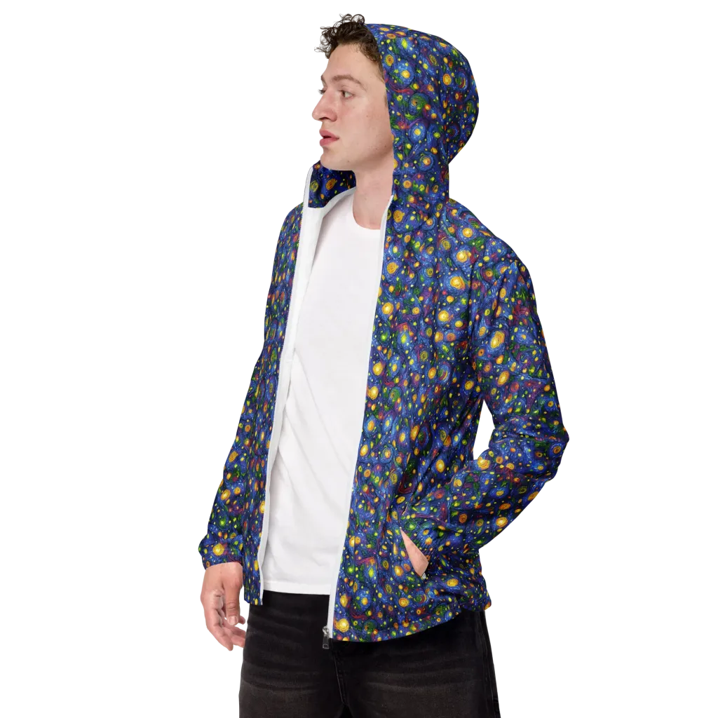 Cobalt Star Garden on Men's Windbreaker — Left Front