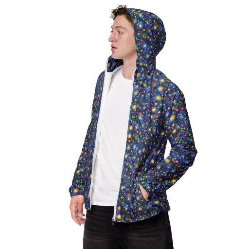 Cobalt Star Garden on a Men's Windbreaker