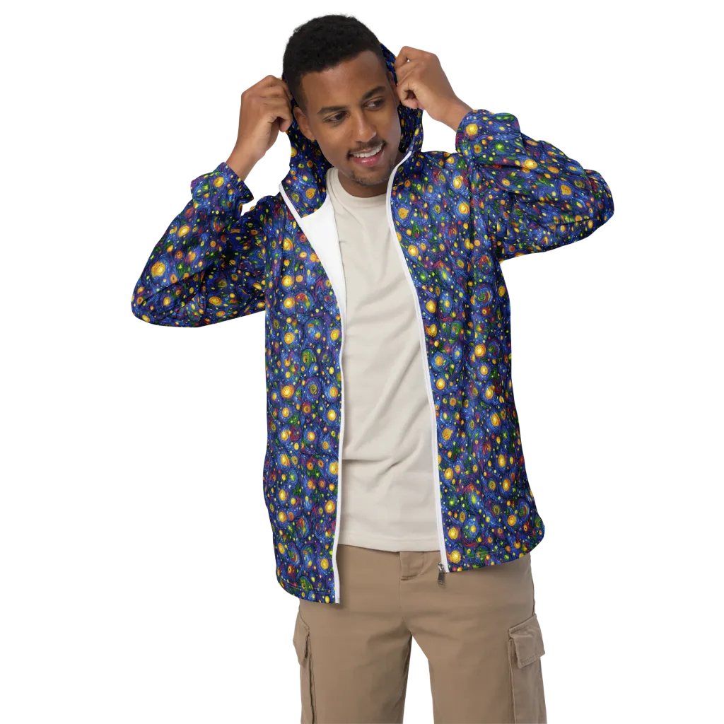 Cobalt Star Garden on Men's Windbreaker — Front