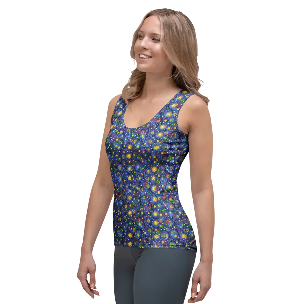 Cobalt Star Garden on Women's Tank Top — Left Front