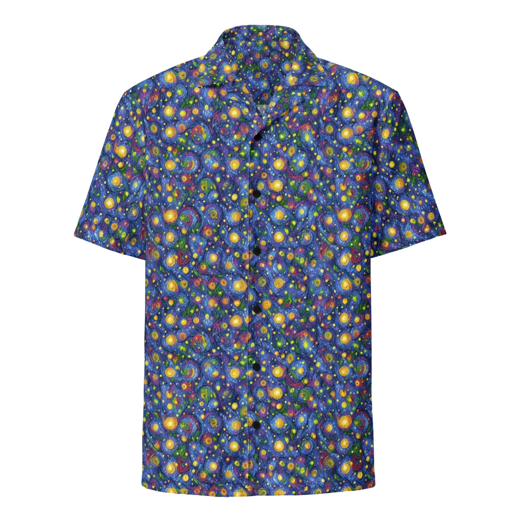 Cobalt Star Garden on Button Shirt — Front