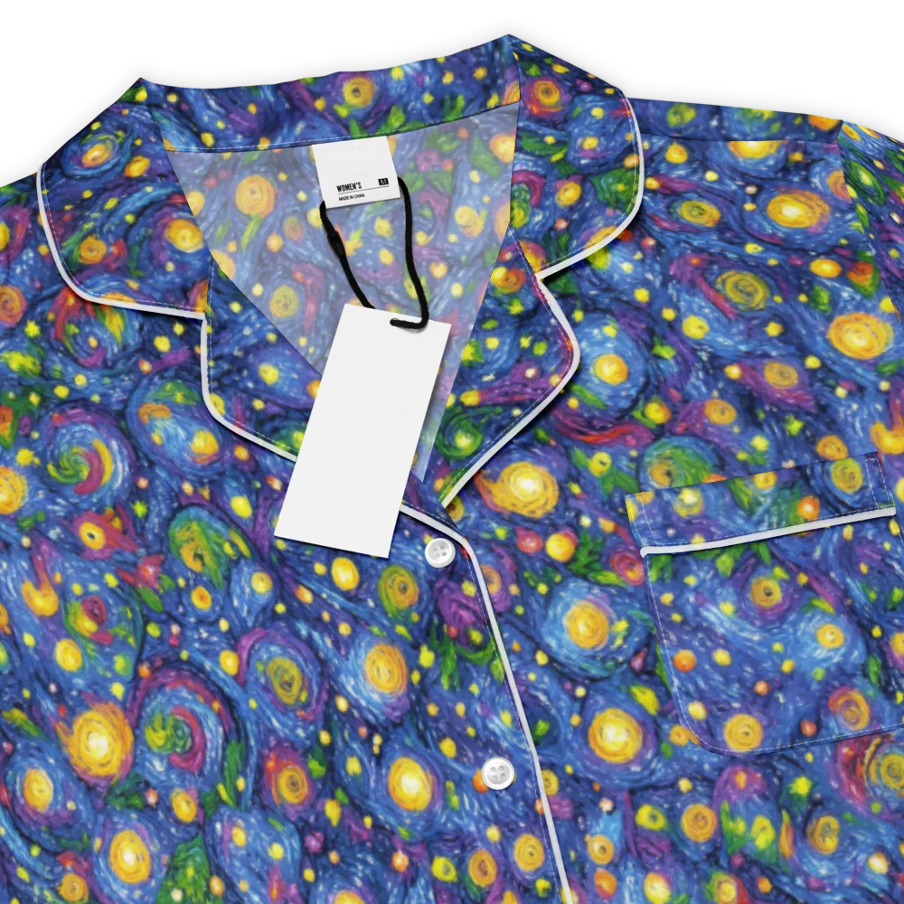 Cobalt Star Garden on Women's Short Sleeve Pajama Top — Product details