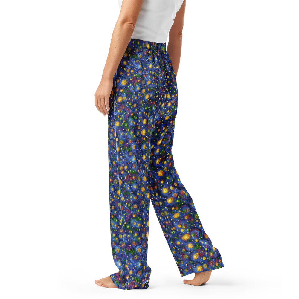 Cobalt Star Garden on Women's Pajama Pants — Left