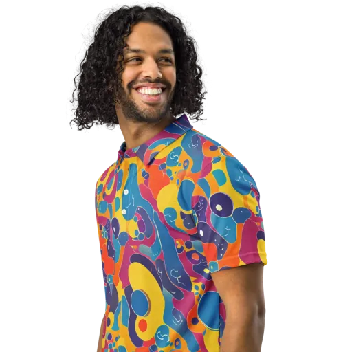 Pop Morphology on a Men's Slim Fit Polo Shirt