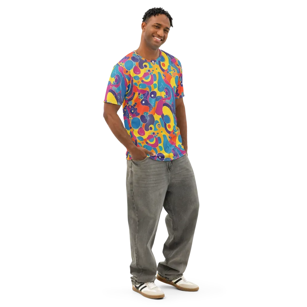 Pop Morphology on Men's Cotton Crew Neck T-Shirt — Right Front