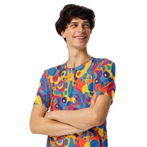 Pop Morphology on a Men's Crew Neck T-Shirt