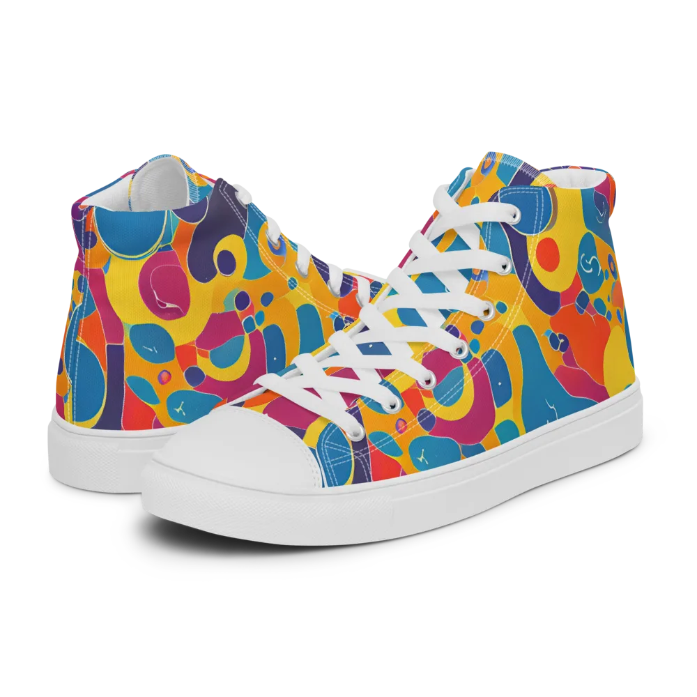 Pop Morphology on Men's High Top Canvas Shoes — Left