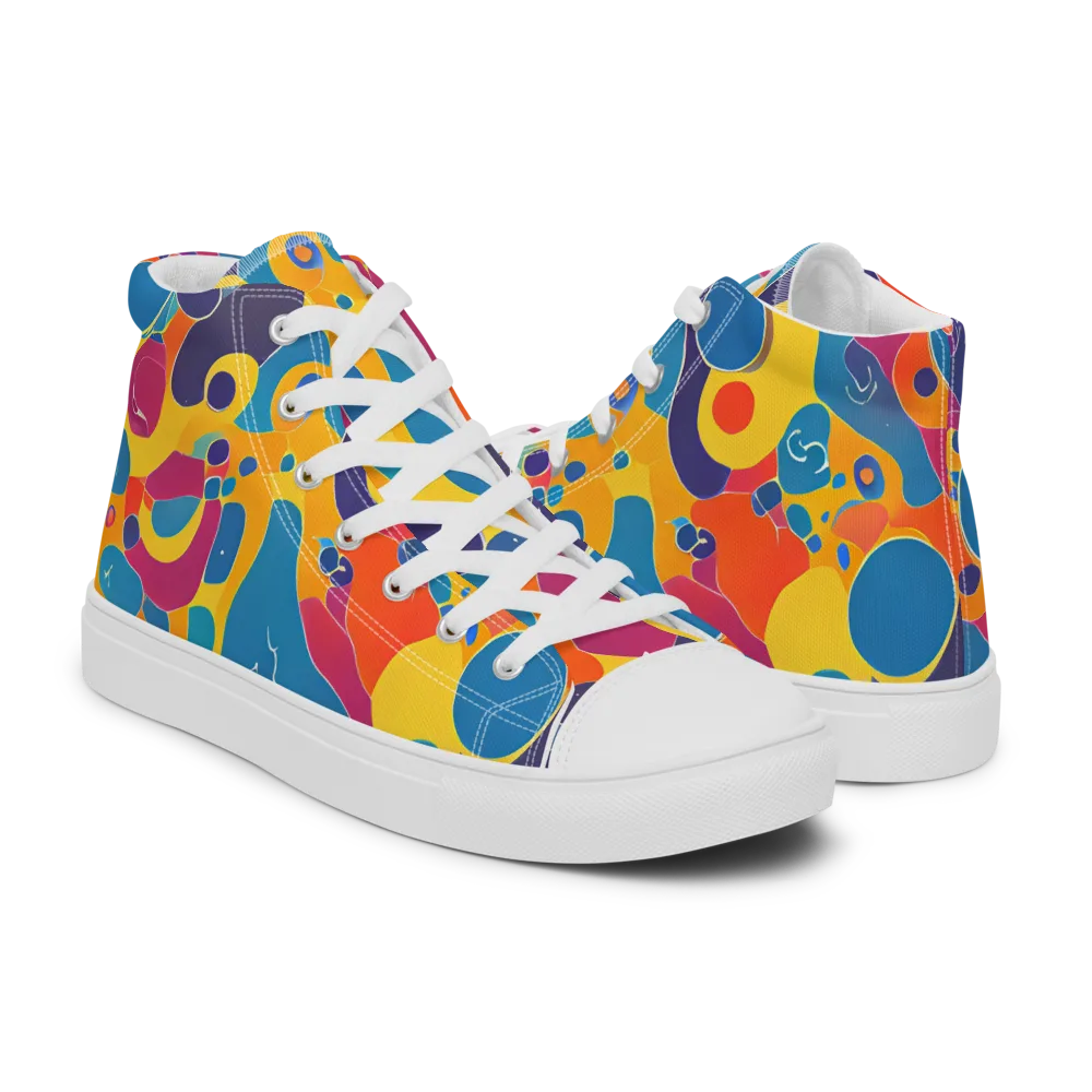 Pop Morphology on Men's High Top Canvas Shoes — Right