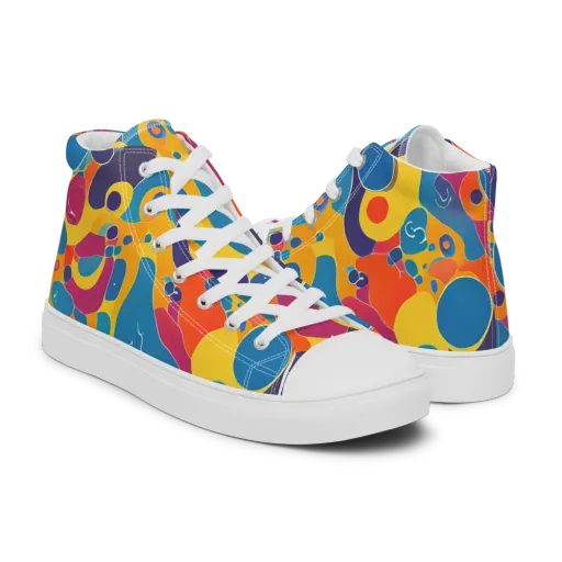 Pop Morphology on a Men's High Top Canvas Shoes